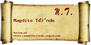 Magdits Tünde névjegykártya